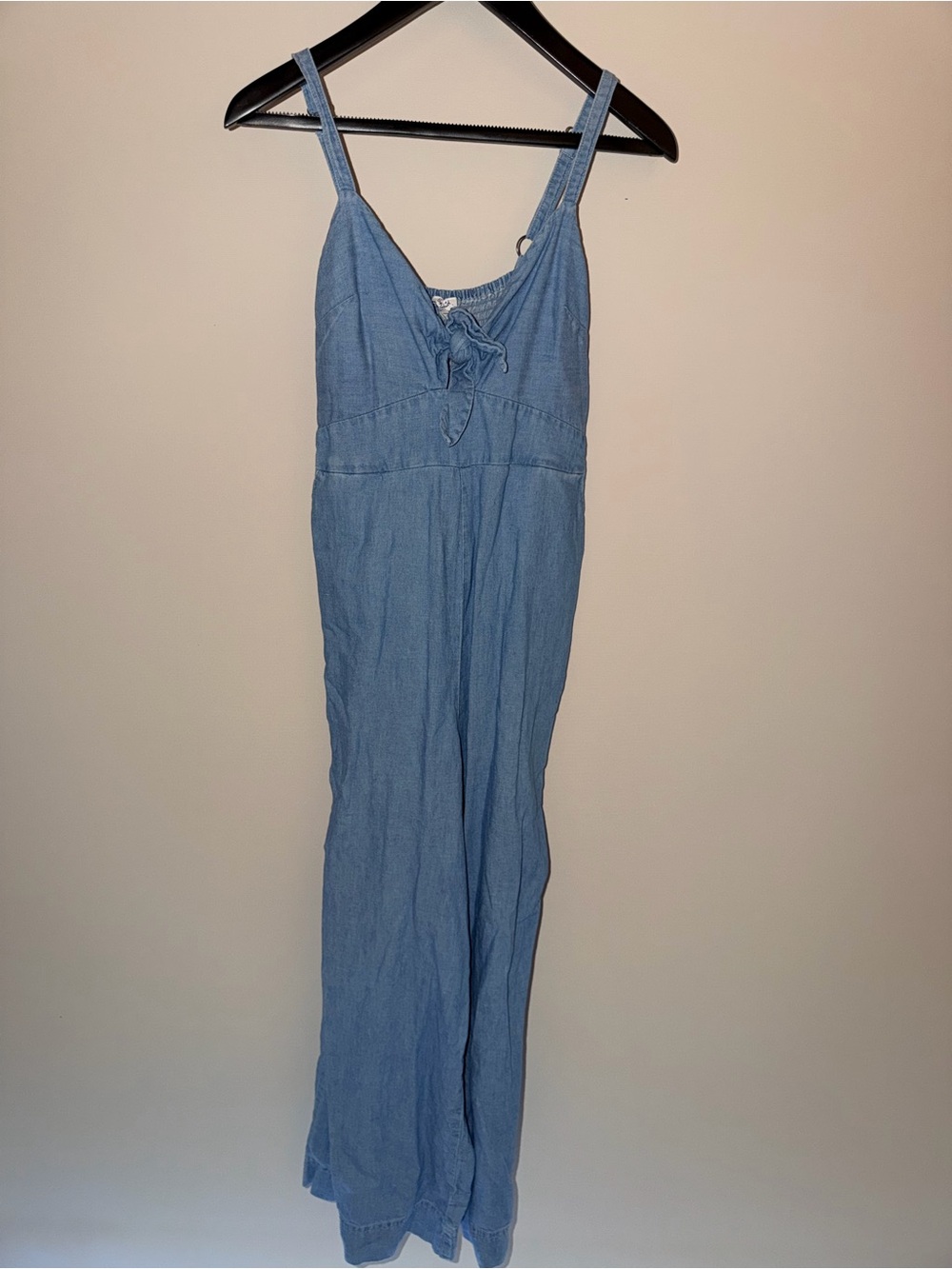 Splendid Light Blue Sleeveless Tie-Front Jumpsuit